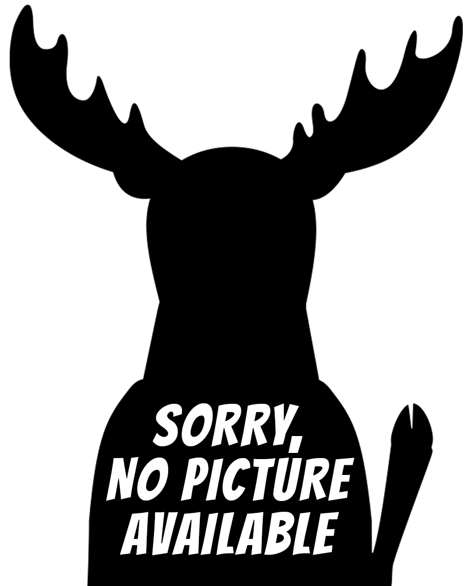 A solid black image of a moose, with white capital letters inside reading "SORRY, NO PICTURE AVAILABLE."