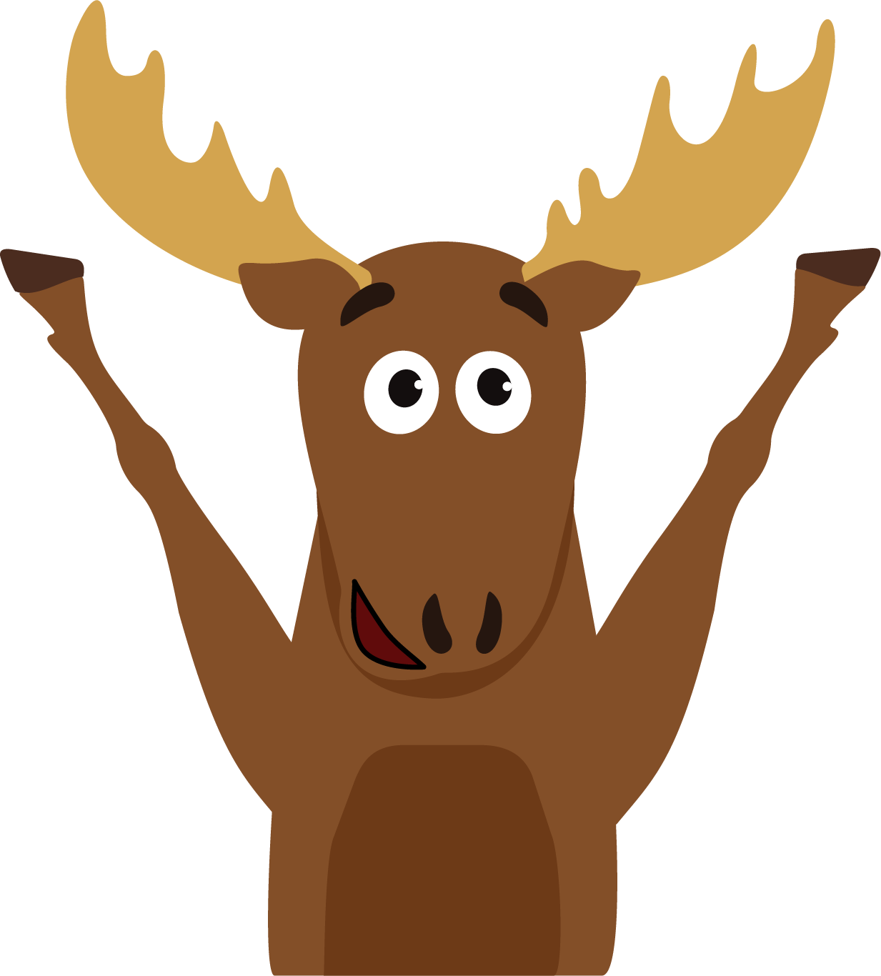 Mason is excited and holds both hooves up in the air.