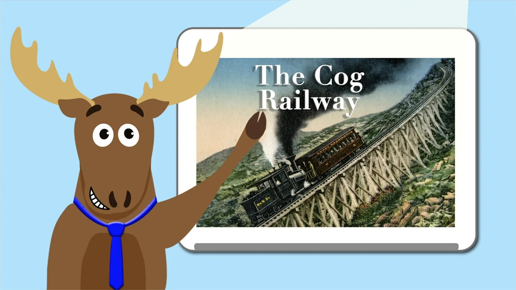 Title screen reading "Mason Explains: The Cog Railway"