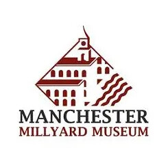 Logo of Manchester Millyard Museum featuring a stylized mill building and river.